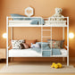 White Full Over Full Industrial Strength Metal Bunk Bed Guardrail