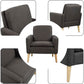 Black Modern Accent Armchair With Ergonomic Deep Seat For Living Room