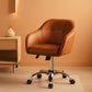 Brown Faux Leather Desk Chair With Adjustable Tilt