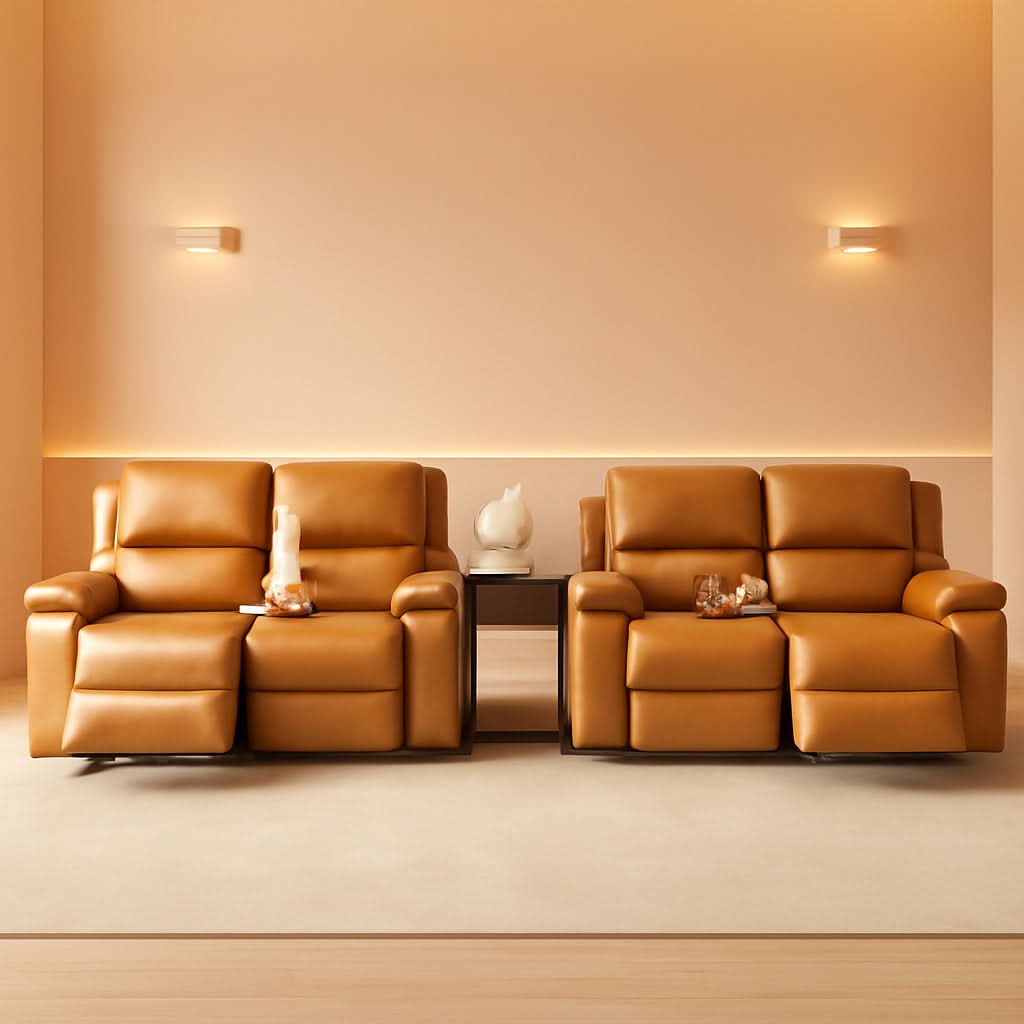 Alpine Ginger Living Room Recliner Set 2 Piece Love Seat