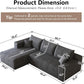 Grey Ninety FiveInch Upholstered Corduroy Sleeper Sofa