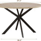 Round 47 Inch Circular Dining Table Natural Oak Finish