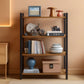 Honey Brown Black Bookcase Featuring Industrial Frame