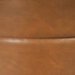 Round Upholstered Faux Leather Ottoman Footrest Camel