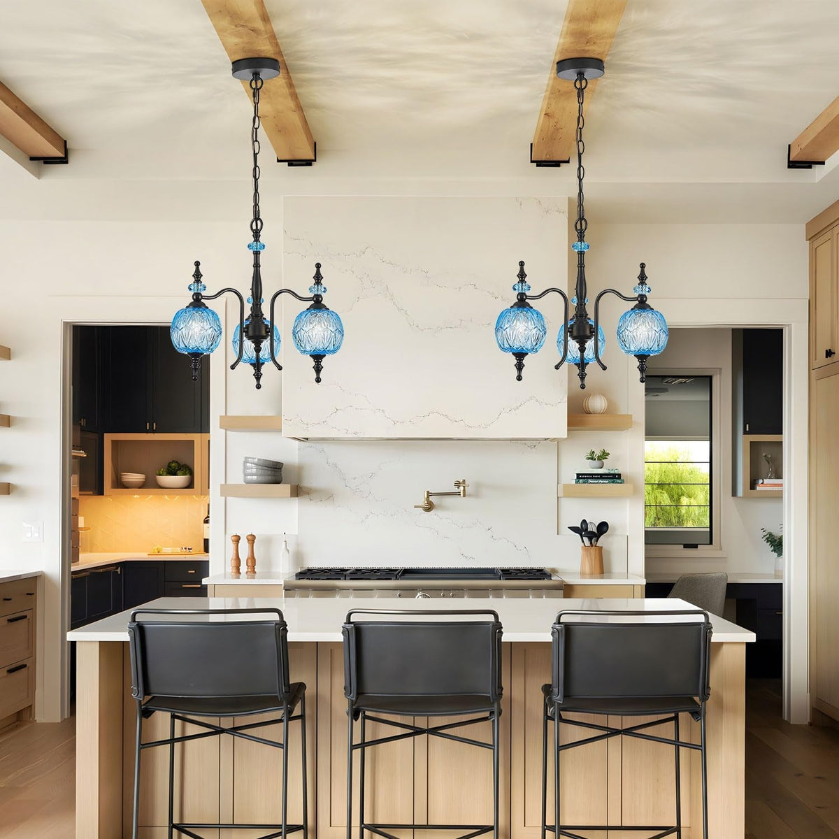 Cerulean Vintage Three Light Pendant Ceiling Fixture