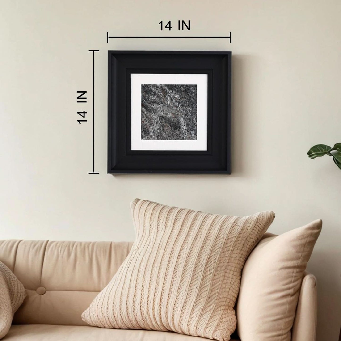 Framed Premium Natural Marble Wall Art 14x14 Inches