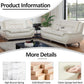 Faux Leather 3 Piece Modern Living Room Sofa Set White