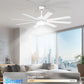 Professional 60 Inch White Ceiling Fan Integrated Controls