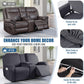 Dark Gray Loveseat Recliner Slipcover With Console