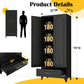 75In Black Industrial Pantry Cabinetry With Drawers-2