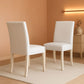 Parson Dining Chairs White Faux Leather Upholstered Pair