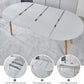 Extendable Oval Dining Table Metal Construction Grey-4