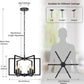 Black Geometric 6 Light Contemporary Ceiling Chandelier