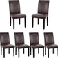 Dining Chairs Ergonomic Lumbar Chocolate PU Leather