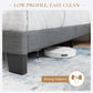 Full Size Upholstered Bed Frame With Grey Headboard
