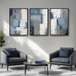 Blue Grey Framed Contemporary Wall Art Living Room Area