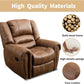 Leather Recliner Chairs Set 2 Nut Brown Manual Recliners
