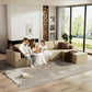 136Inch Modular L Shaped Sectional Sofa BeigeBoucle-1