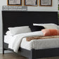 King Platform Bed Black Matte Finish Engineered Wood