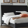 King Platform Bed Black Matte Finish Engineered Wood