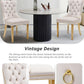 Beige Velvet Dining Chairs Set Of 2 With Tufted Upholstery