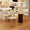 Beige Linen Upholstered Dining Room Chairs Metal Legs
