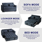 Black Velvet Convertible Sleeper Sofa Bed Luxurious