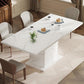 White Extendable Faux Marble Rectangular Dining Table