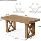 63 Inches Rectangular Farmhouse Kitchen Dining Table