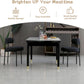 Black Boucle Upholstered Dining Chairs CurvedBack Set