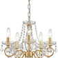 Gold Mini Crystal Chandelier With Five Bulbs Living Room-0
