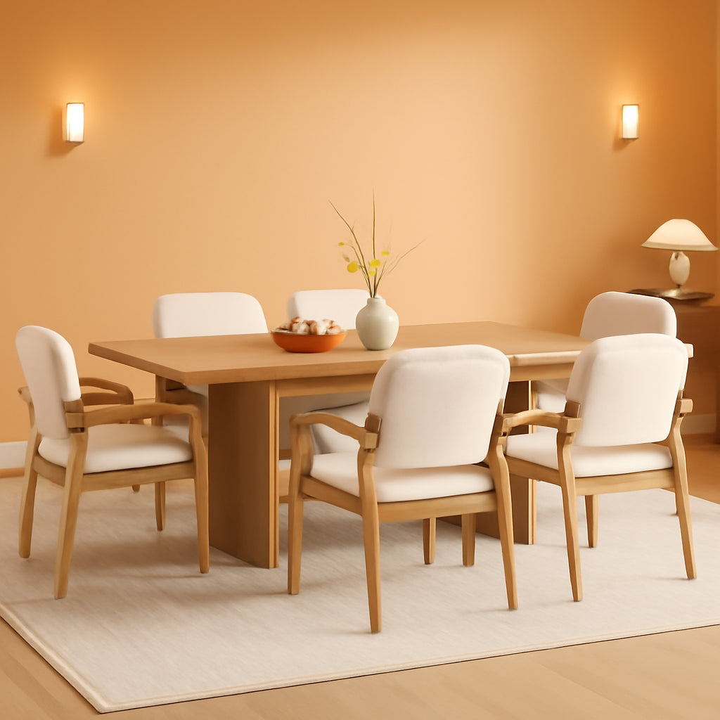 71Inch Elegant Oak Rectangular Dining Table Durable