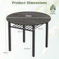 Forty Inch Round Dining Table With Storage Shelf Gray