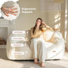 Beige Floral Shaped Bean Bag Sofa For Adults Living Room