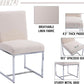 Cream Upholstered Modern Dining Chairs Mid Century SetOf2