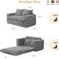 Dark Grey Interconvertible Sleeper Sofa Bed Cushions