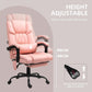 Pink Massage Office Chair With 6 Vibration Points Footrest