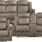 Sandy Brown Microfiber 3 Piece Reclining Living Room Set