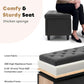 50.8 Inches Gray Upholstered Storage Ottoman Bench