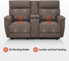 Mocha Power Recliner Loveseat With Massaging For Living Room Comfort
