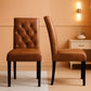 High Back Dining Chairs Set of 2 Retro Brown Parsons