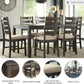 Brown Rectangular Dining Table Set Upholstered Chairs