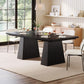 63-Inch Black Dining Table For 4 To 6 Guests For Kitchen And Dining