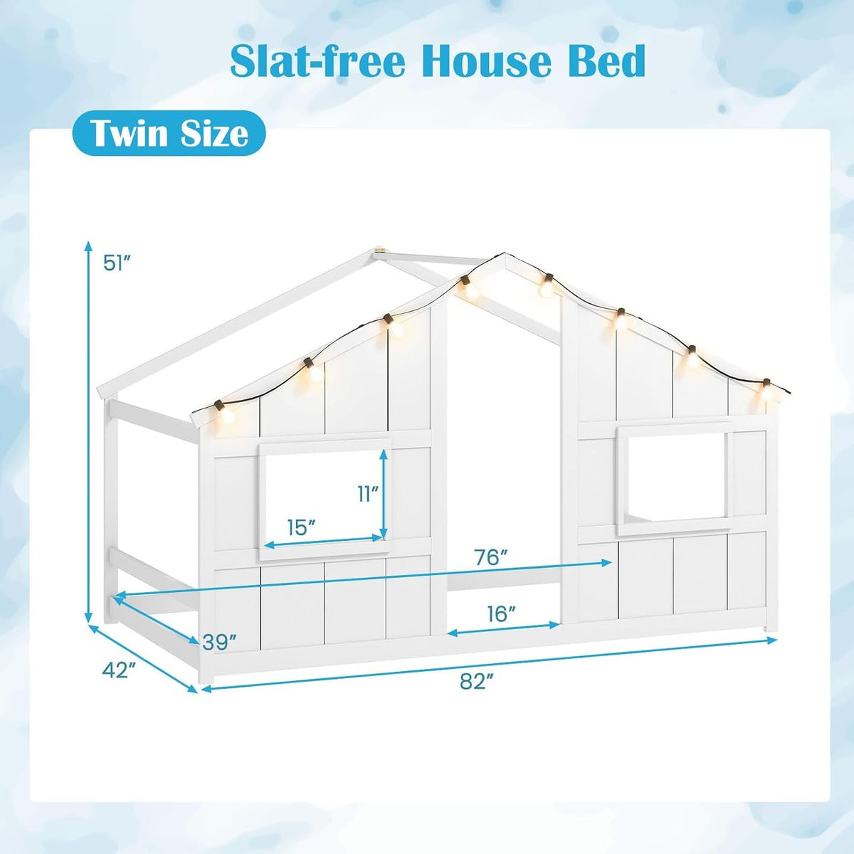 Montessori Twin House Bed With Ambient Illumination