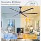 Black 120-Inch Reinforced Multipurpose Ceiling Fan