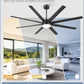 Contemporary Black Ceiling Fan With Integrated Lighting
