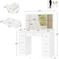 White Vanity Desk With Adjustable Illuminated Mirror