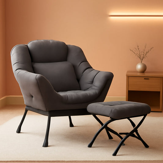 Dark Grey ExtraLarge Oversized Ottoman Reclining Chair