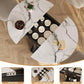 White Marble Extendable Dining Table Circular Convertible