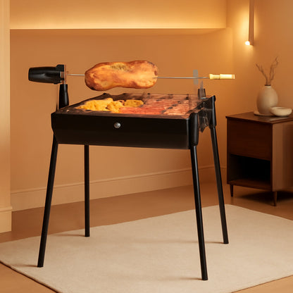 Portable Charcoal Grill With Thermometer Dual Sided